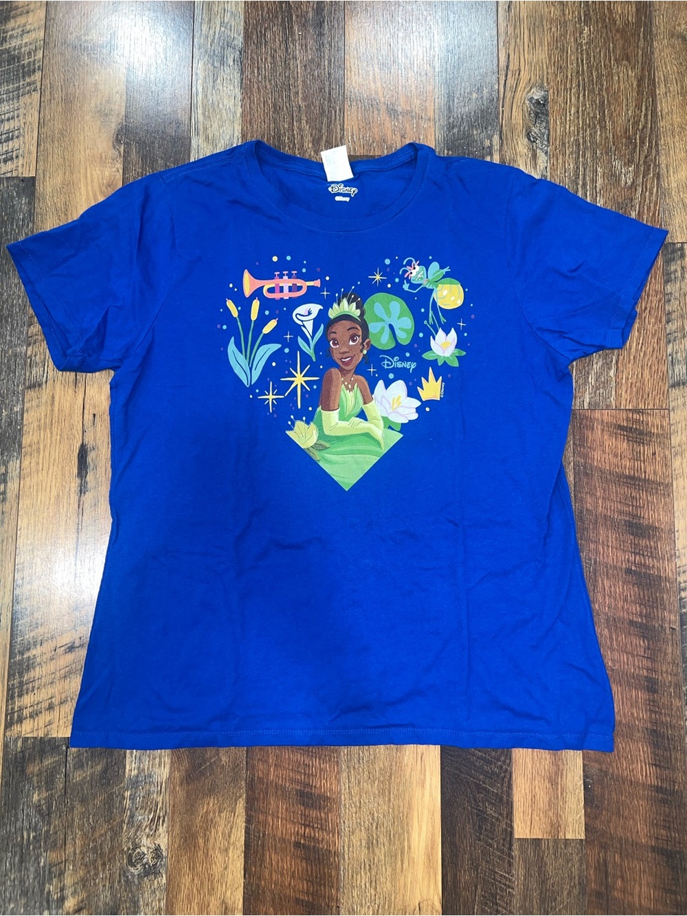Disney Royal Blue Tiana Heart Graphic Short Sleeve Tee